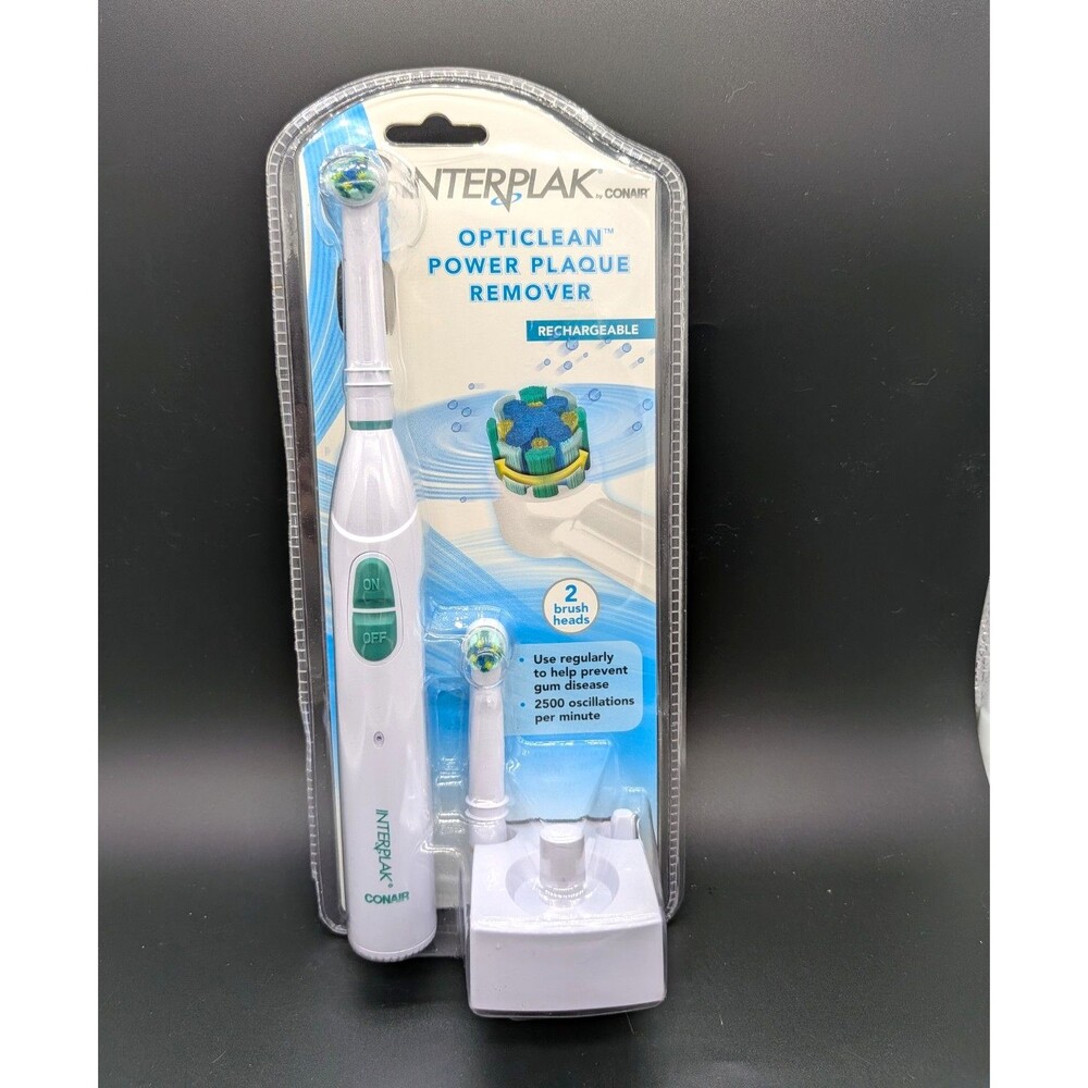 Interplak Conair OptiClean Power Plaque Remover Rechargeable Oscillating RTGX